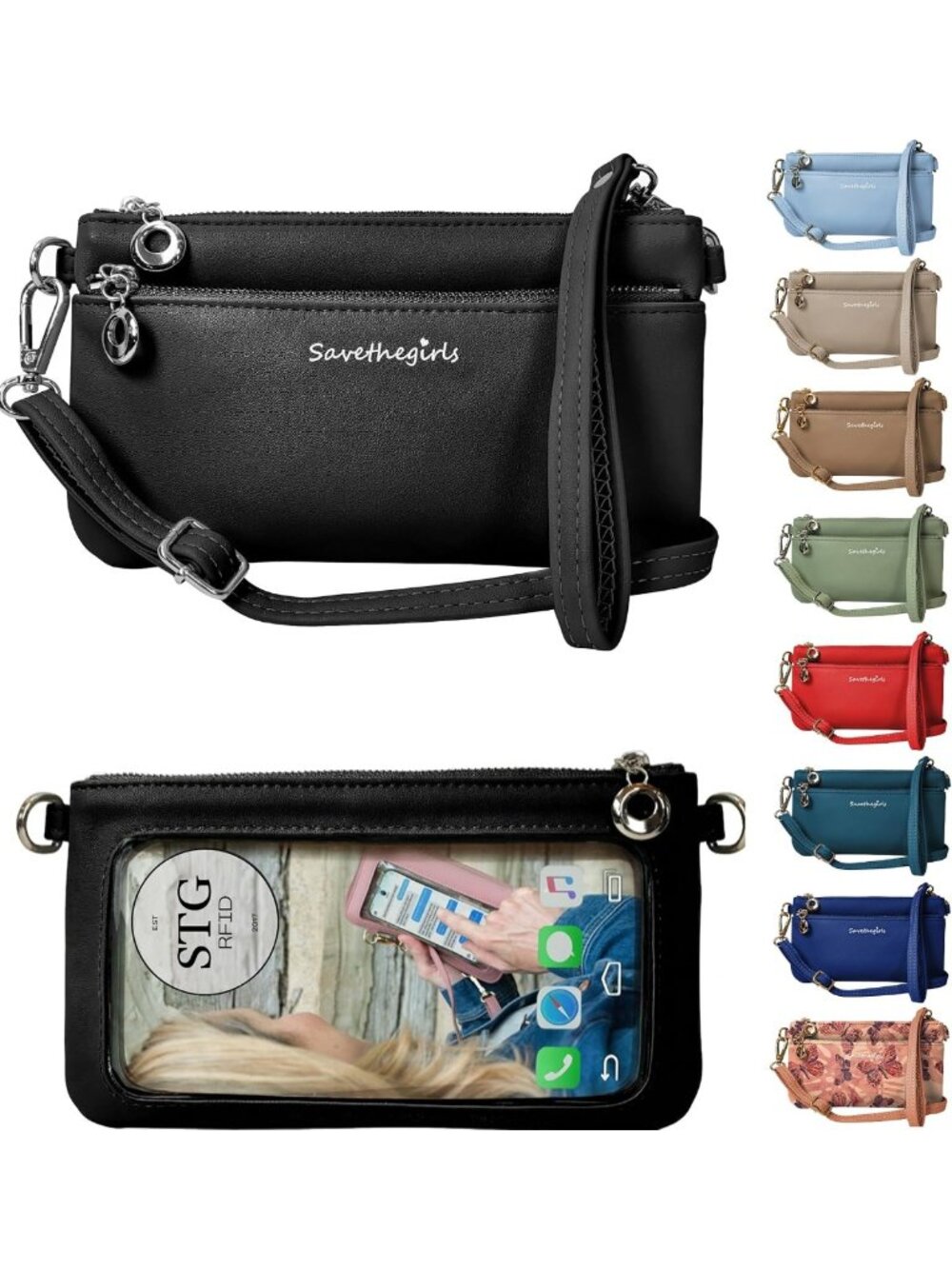 Stylish Touch Screen Crossbody Cell Phone Purse - Women's Clutch Bag for